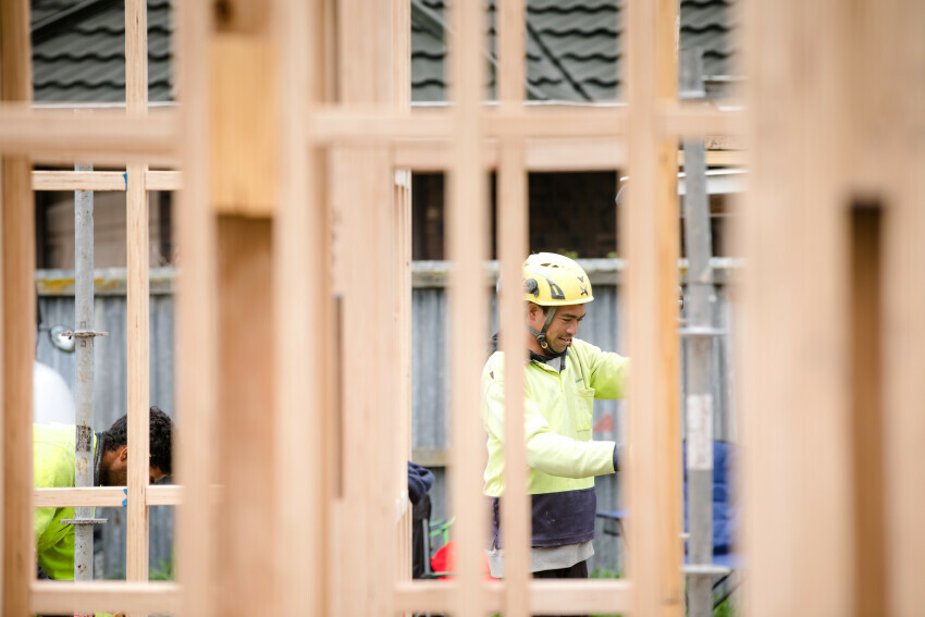 Image of builder on site